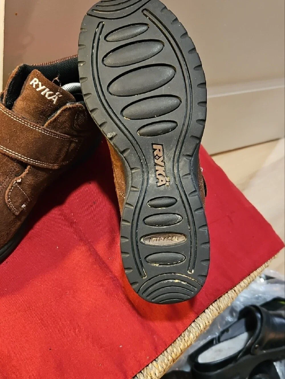 Ryka Women’s Brown Suede Velcro Close Walking Boots